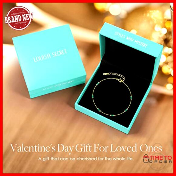 925 Sterling Silver Dainty Charm Bracelet, Adjustable Link Chain, Birthstone - Picture 5 of 7